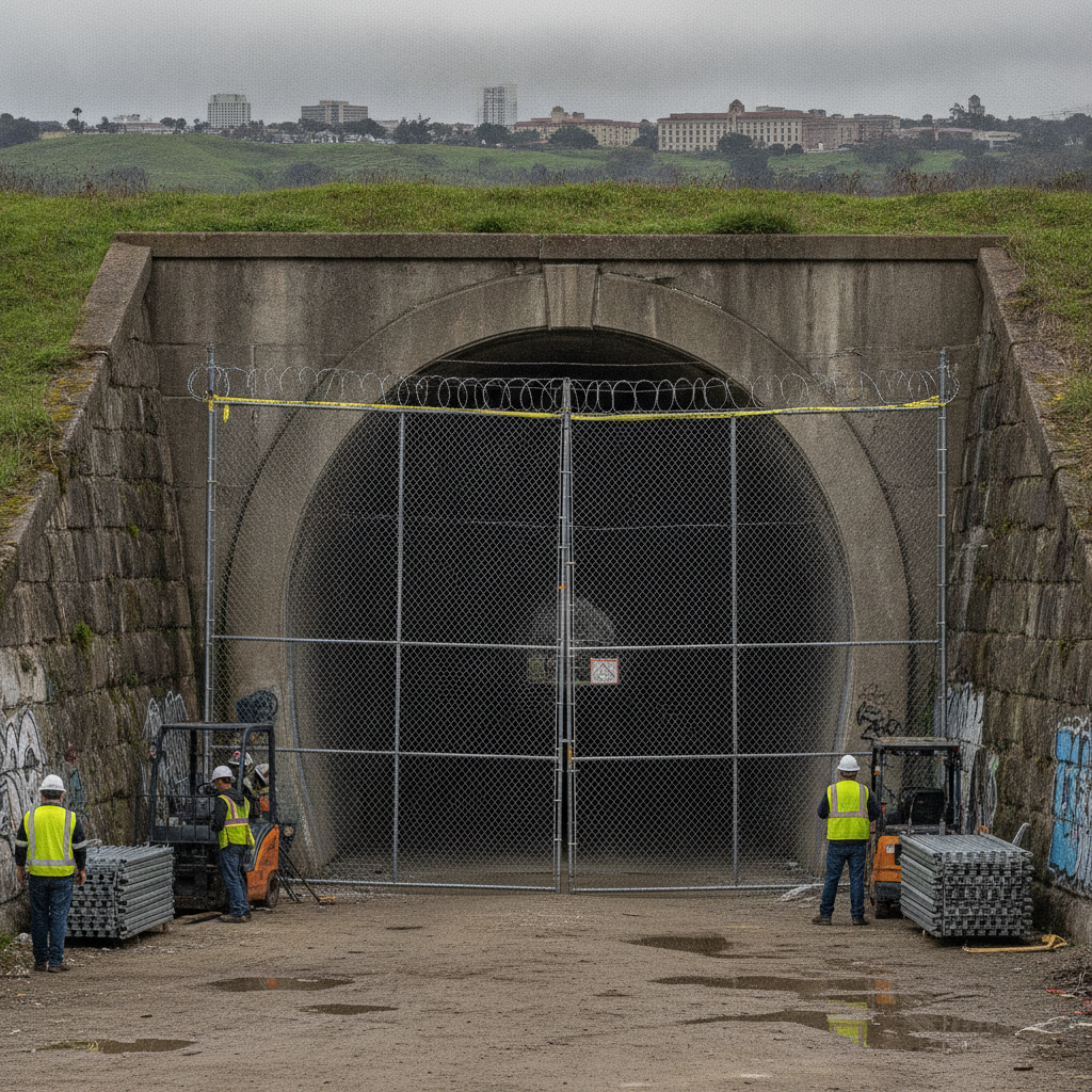 Long Beach Installs Metal Fence at Historic Tunnel Amid Safety Concerns