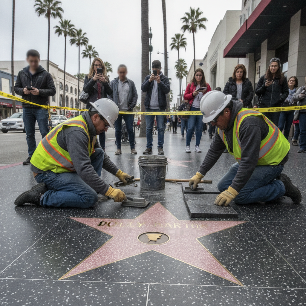 Repairs Begin on Dolly Parton's Hollywood Walk of Fame Star After Damage