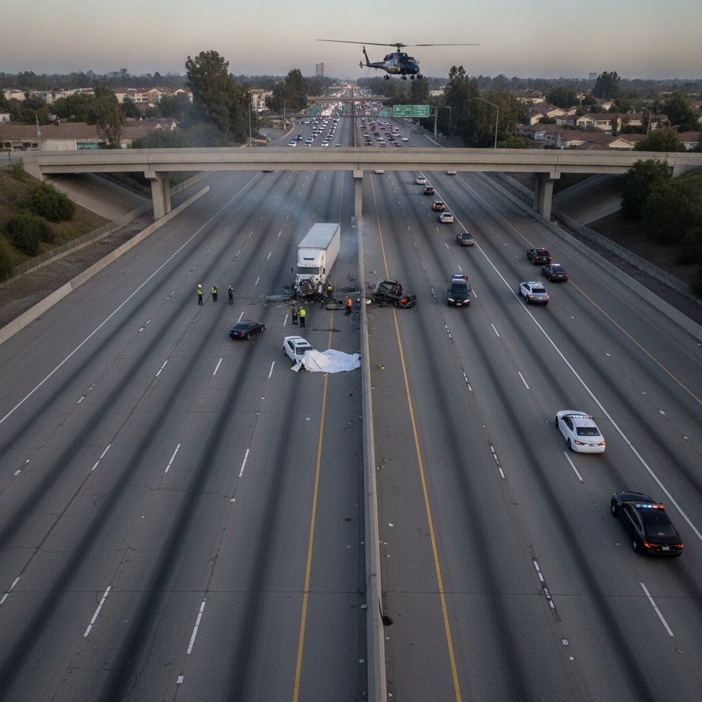 Fatal Crash Shuts Southbound Lanes on 5 Freeway in Anaheim