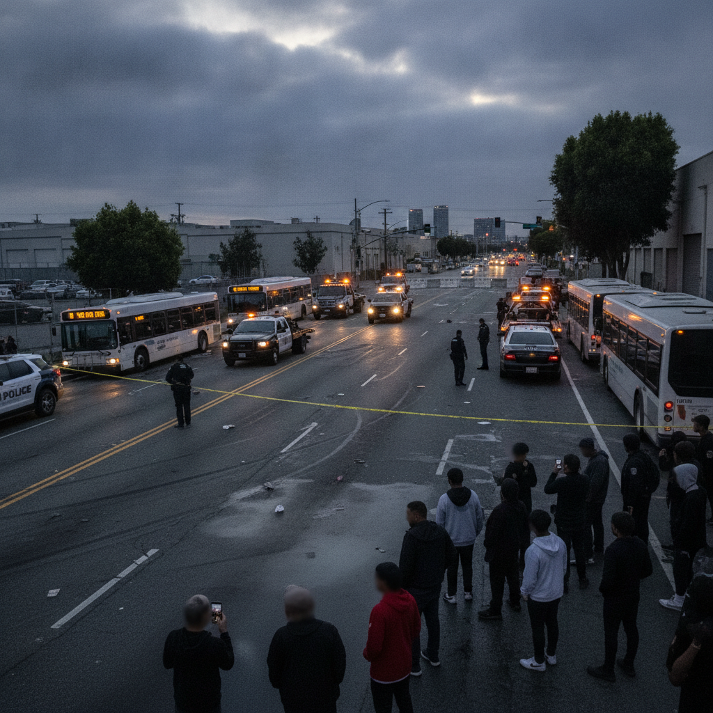 LAPD Uses Tow Trucks and Buses After Harbor Gateway Street Takeover